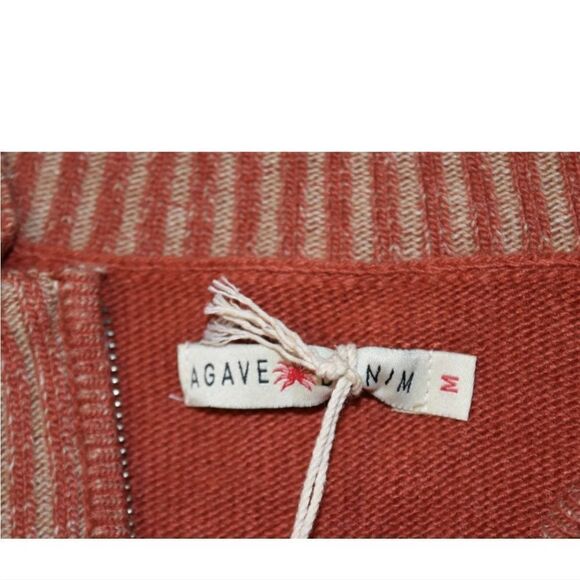 NWT Agave Denim Redwood 1/4 Zip Mock Neck Men's Pocket Sweater - Picture 4 of 11